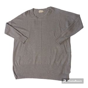 Dreamers Gray LS Pull Over Drop Shoulder Relaxed Fit Sweater Women's M/L